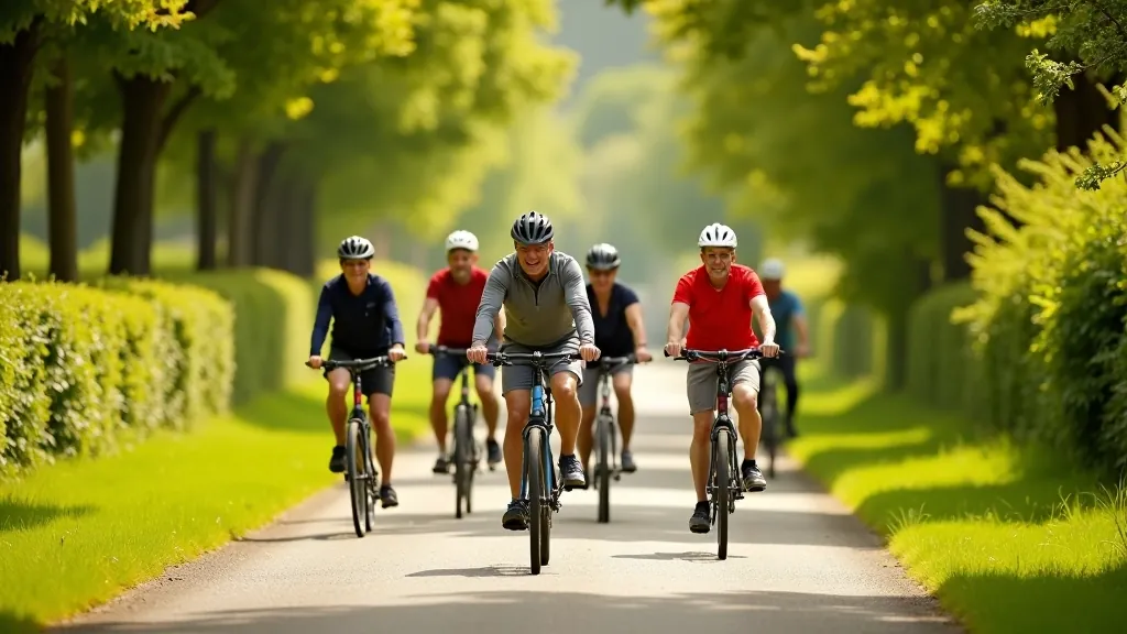 Group of cyclists on the Old Rail Trail