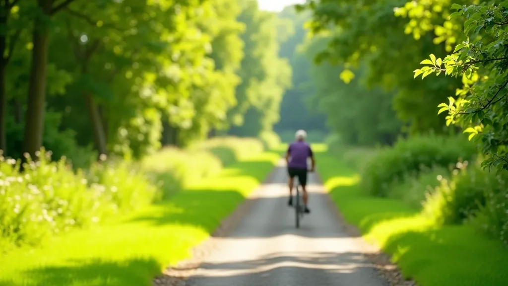 Old Rail Trail cycling path between Athlone and Mullingar with lush green surroundings