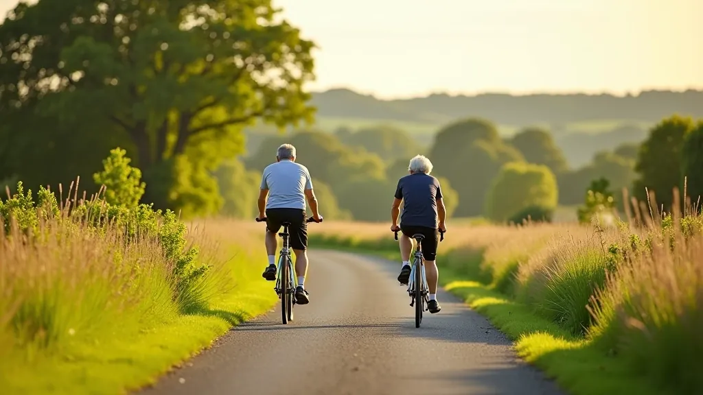 Scenic view of the Old Rail Trail Athlone to Mullingar with cyclists enjoying the flat path